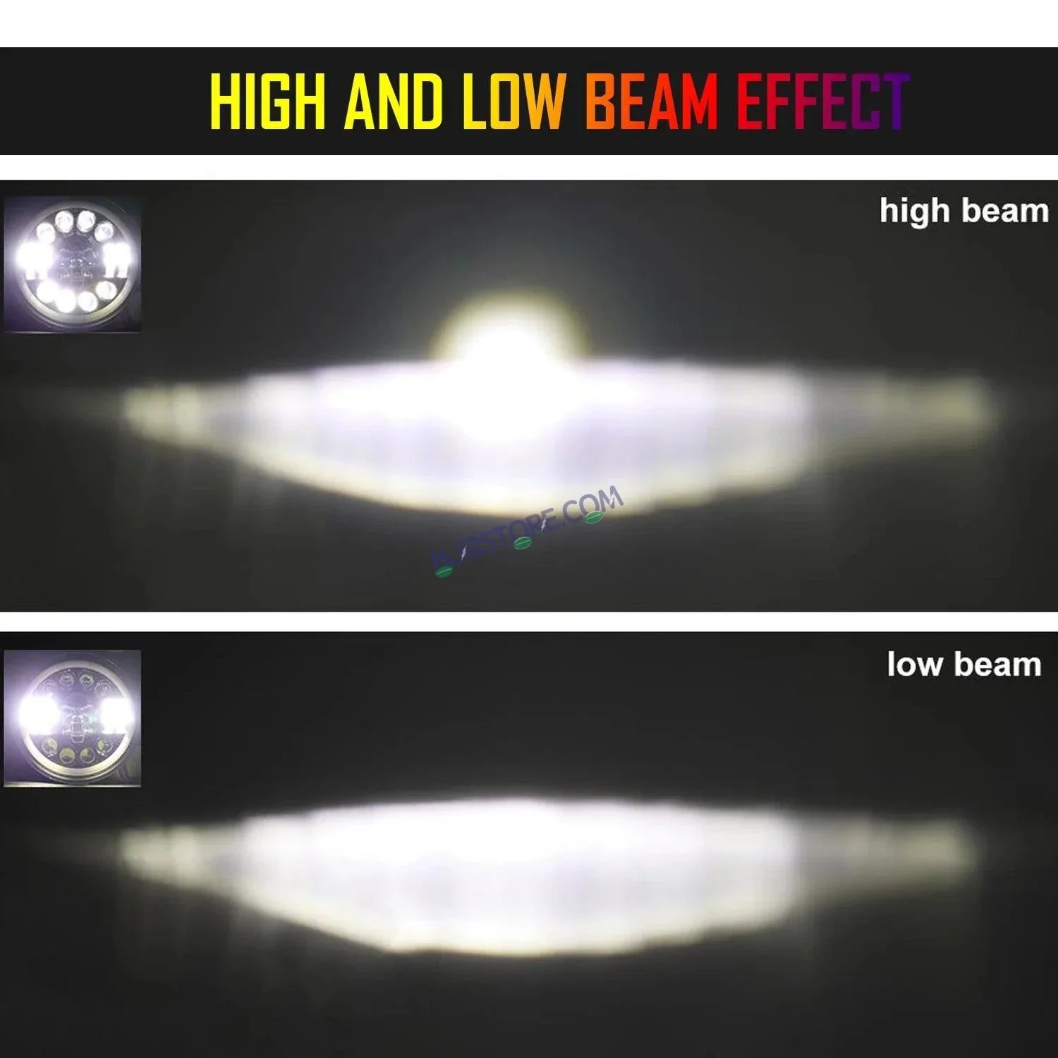 HJG 7 Inch Harley Skull Round Led Headlight Fits in Royal Enfield All Models, Mahindra Thar (12V-80V 75w) - Image 5