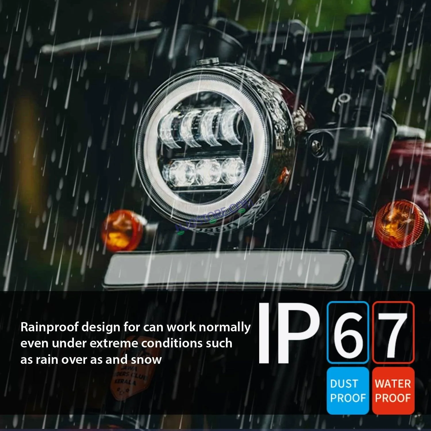 HJG 7 Inch New Round LED Headligh Fits in Jawa with High Beam, Low Beam (12V-80V 75W) - Image 7