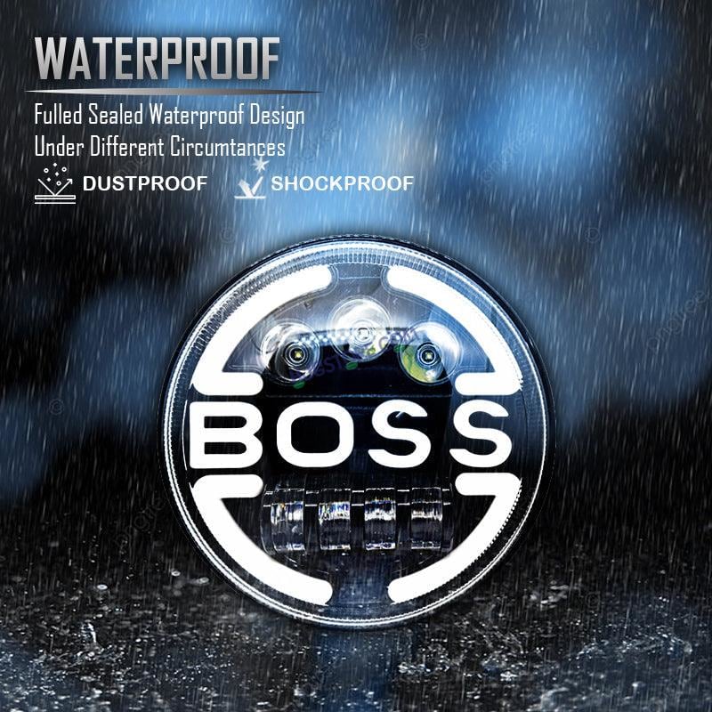 HJG 7 Inch Round Headlight Compatible with Royal Enfield, Jeep & Harley Davidson (Harley Boss Headlight) - Image 5