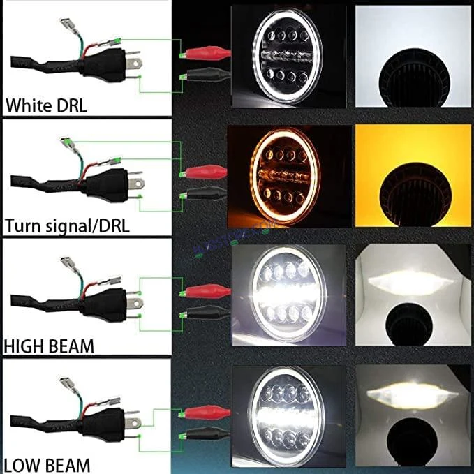 HJG 7 Inch 12 LED Full Ring Headlight Fitting Headlight Compatible with Royal Enfield Classic All Models - Image 5