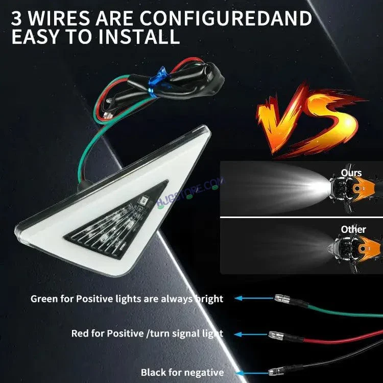 HJG Bike Indicator Waterproof Flexible Blinker Bright LED Indicators Universal For All Bike Models Motorcycle Turn Signal Lights HJG Indicator with DRL 231114 231113 - Image 3