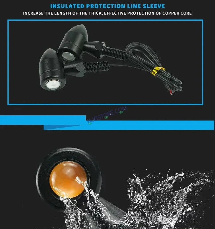 HJG Bullet Shape Turn Signal Lights Indicator Universal for All Bikes Models Turn Signal Lights Motorcycle, Pack of 2pc - Image 5