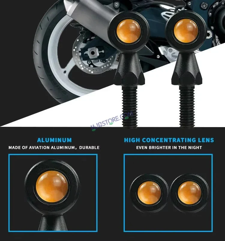 HJG Bullet Shape Turn Signal Lights Indicator Universal for All Bikes Models Turn Signal Lights Motorcycle, Pack of 2pc - Image 6
