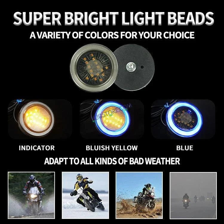 HJG Indicator Round Waterproof Flexible Blinker Bright LED Indicators Universal For All Bike Models Motorcycle Turn Signal Lights HJG Indicator with DRL 231118 - Image 3