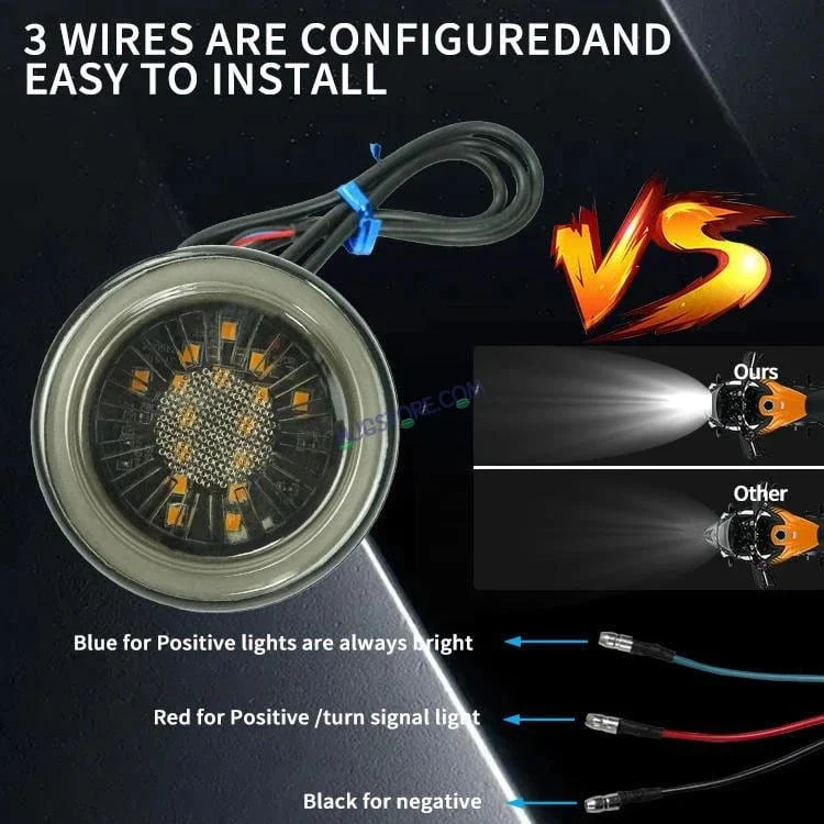 HJG Indicator Round Waterproof Flexible Blinker Bright LED Indicators Universal For All Bike Models Motorcycle Turn Signal Lights HJG Indicator with DRL 231118 - Image 5