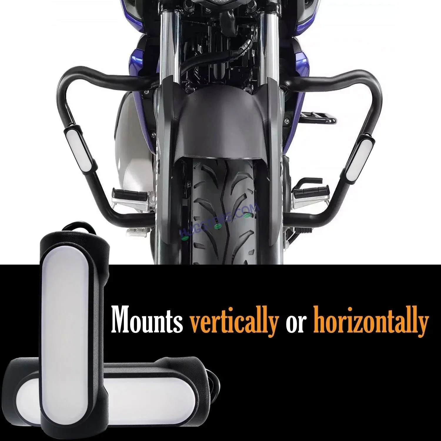 HJG Leg Guard LED DRL Turn Signal Indicator Hazard Lights Crash Bar for Motorcycles (White/Yellow, Red/Yellow, Blue/Yellow) LIU HJG Leg Guard DRL - Image 4