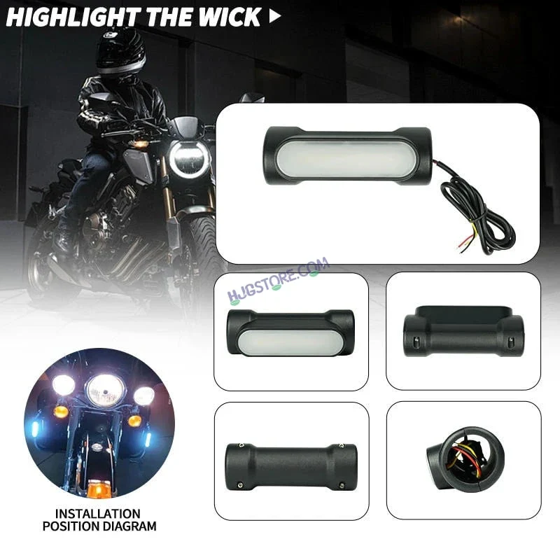 HJG Leg Guard LED DRL Turn Signal Indicator Hazard Lights Crash Bar for Motorcycles (White/Yellow, Red/Yellow, Blue/Yellow) LIU HJG Leg Guard DRL - Image 7