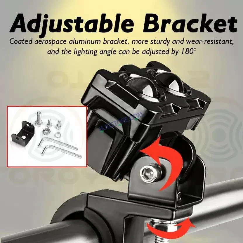 HJG New Model 2 LED Dual Shot 80W Fog Light For Bike/Car/Thar/Jeep ( Cool White, 40W each * 2 = 80W Total ) - Pack of 2 - Image 3