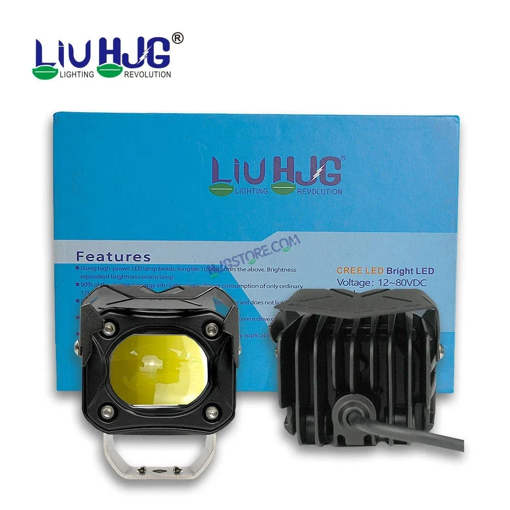 HJG Original Future Eyes 1 Foglight Mega Drive 60W Dual LED Dual Color Fog Light with Red DRL 60W Spot Foglight Ultra Wide Spot Light MEGA DRIVE For Bike/Car/Thar/Jeep/SUV/Universal (Red, Cool White, Yellow), Pack of 2 LIU HJG Future Eyes 1 Foglight - Image 4