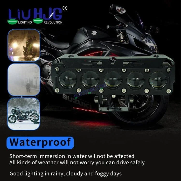 HJG ORIGINAL 150W 5 Lens MEGA DRIVE Fog Light For Bike/Car/Thar/Jeep ( Cool White, 75W each * 2 = 150W Total ) - Pack of 2 - Image 13