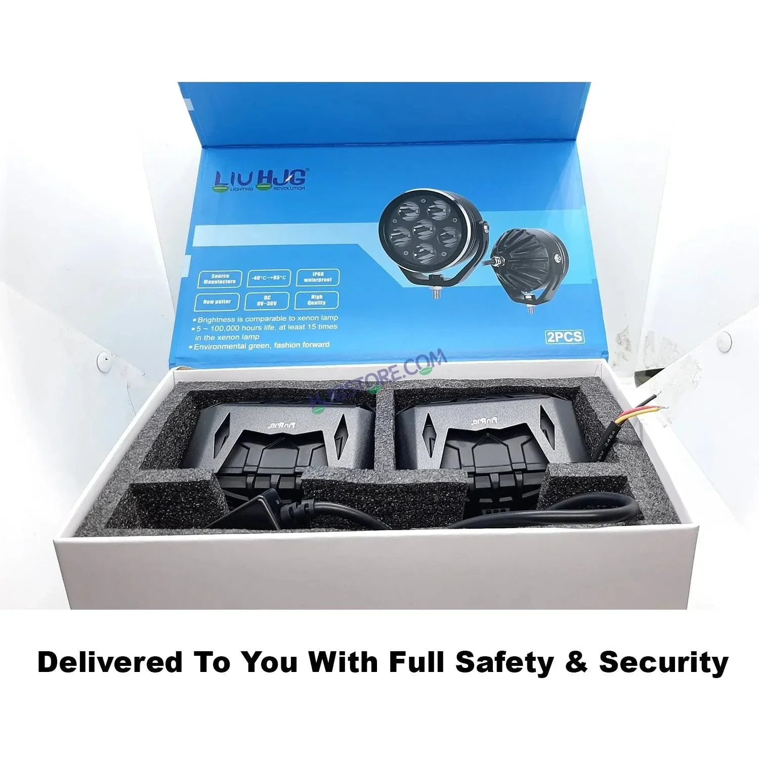 HJG ORIGINAL 180W 6 Future Lens MEGA DRIVE Fog Light For Bike/Car/Thar/Jeep ( Cool White, 90W each * 2 = 180W Total ) - Pack of 2 - Image 5