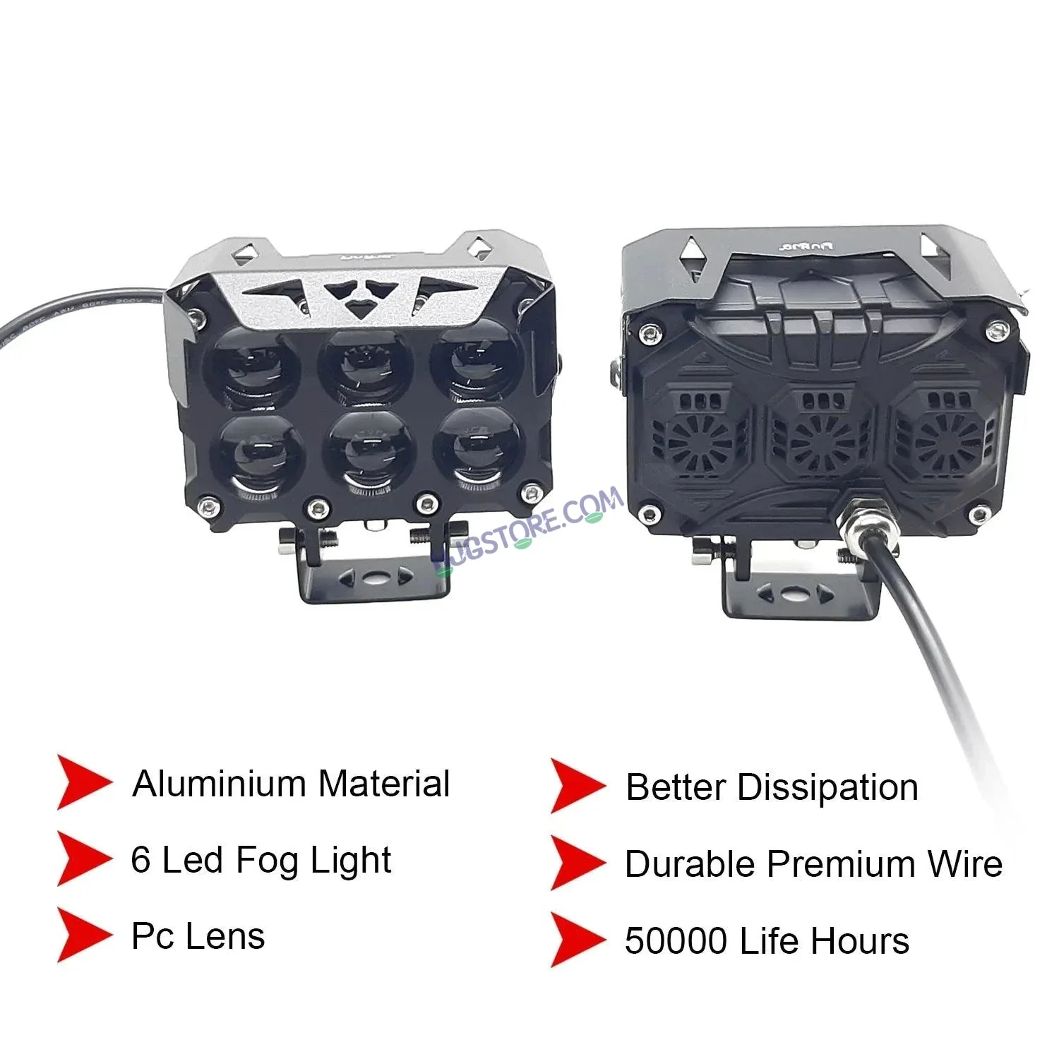 HJG ORIGINAL 180W 6 Future Lens MEGA DRIVE Fog Light For Bike/Car/Thar/Jeep ( Cool White, 90W each * 2 = 180W Total ) - Pack of 2 - Image 8