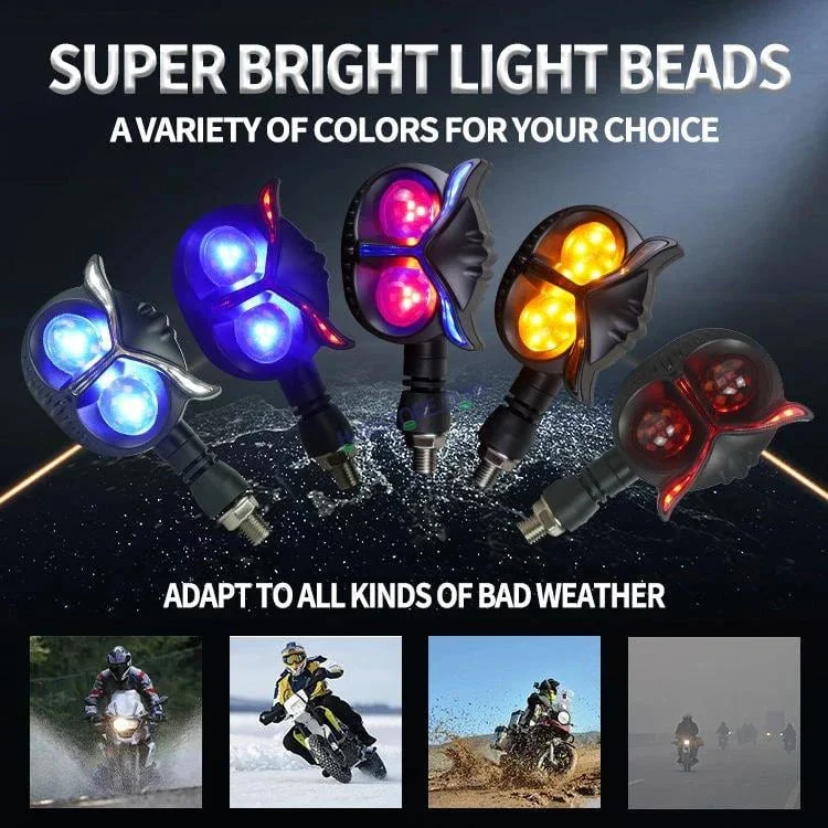 HJG Owl Shape Turn Signal Lights Indicator Universal for All Bikes Models Turn Signal Lights Motorcycle Set of 2 HJG Owl - Image 3