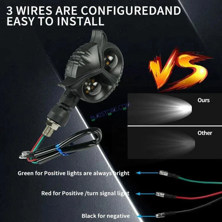 HJG Owl Shape Turn Signal Lights Indicator Universal for All Bikes Models Turn Signal Lights Motorcycle Set of 2 HJG Owl - Image 5