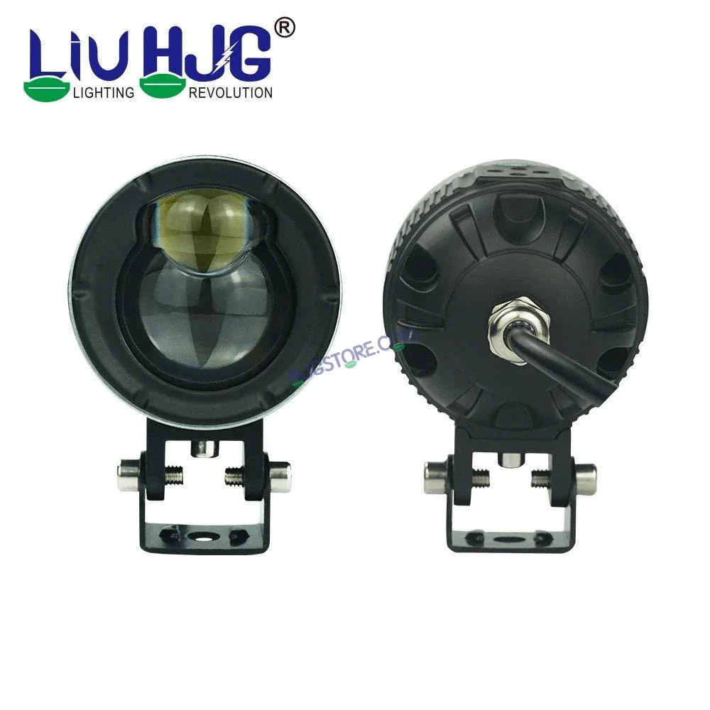 HJG P49 Dual Lens 120W New Model with Power Adaptor Foglight Ultra Wide Dual Intensity LED Driving Fog Lights White/Yellow (2*60W = 120W Total) Universal For All Cars & Bikes - Image 4