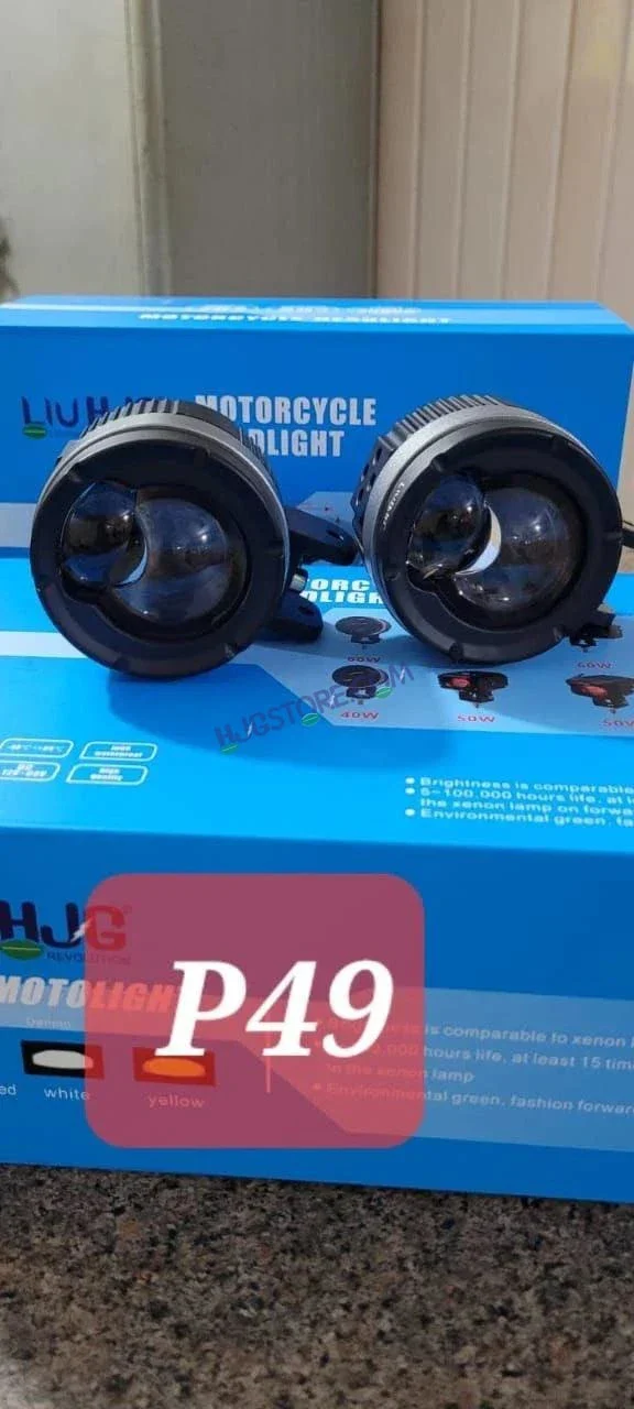 HJG P49 Dual Lens 120W New Model with Power Adaptor Foglight Ultra Wide Dual Intensity LED Driving Fog Lights White/Yellow (2*60W = 120W Total) Universal For All Cars & Bikes - Image 8