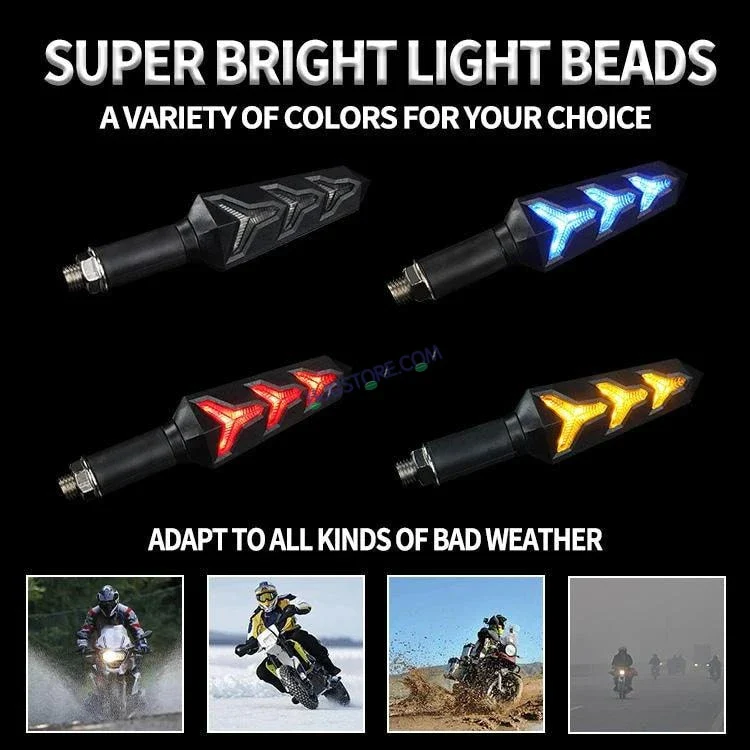 HJG Waterproof Flexible Arrow Running Style Blinker Bright LED Indicators Universal For All Bike Models Motorcycle Turn Signal Lights - Image 4