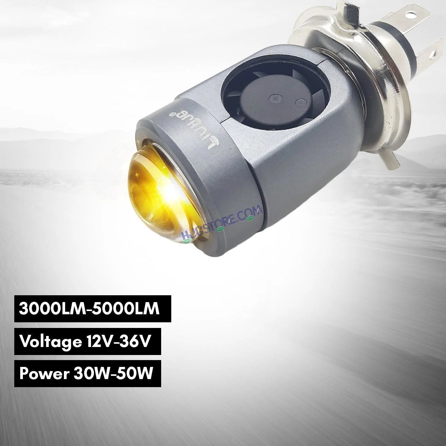 LIU HJG Motorcycle LED Headlight Bulb Yellow/White With H4 Fitting (12V-36V) (30W-50W, pack Of 1) - Image 3