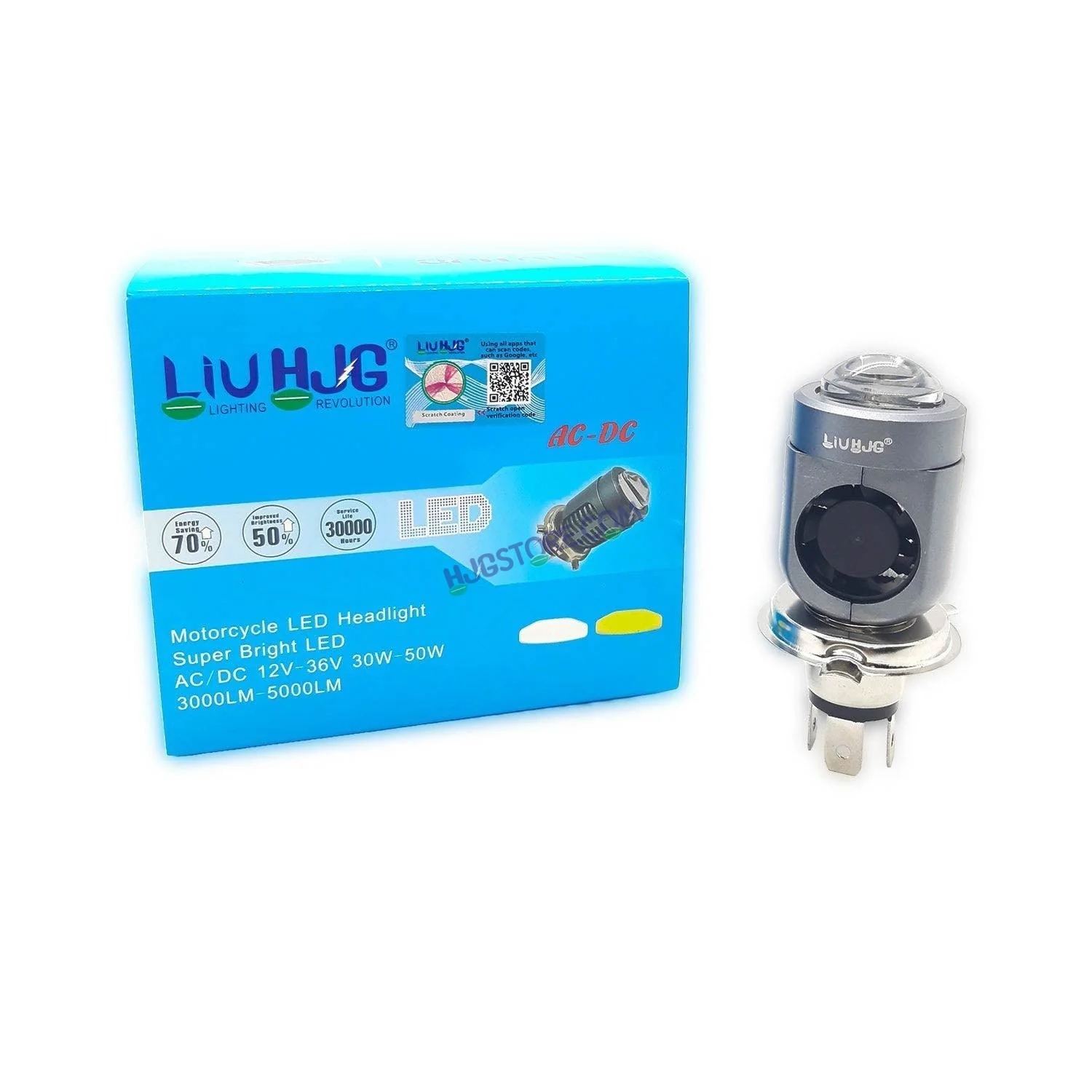 LIU HJG Motorcycle LED Headlight Bulb Yellow/White With H4 Fitting (12V-36V) (30W-50W, pack Of 1) - Image 7